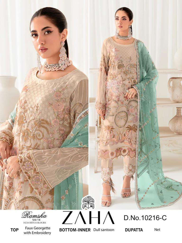 Zaha Ramsha Vol 4 Pakistani Embroidery Salwar Kameez Wholesale catalog