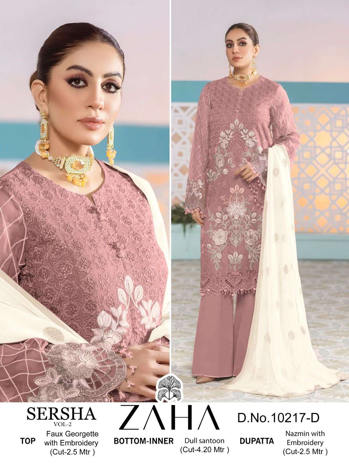 Zaha Sersha Vol 2 Emrboidery Pakistani Salwar Kameez Wholesale catalog