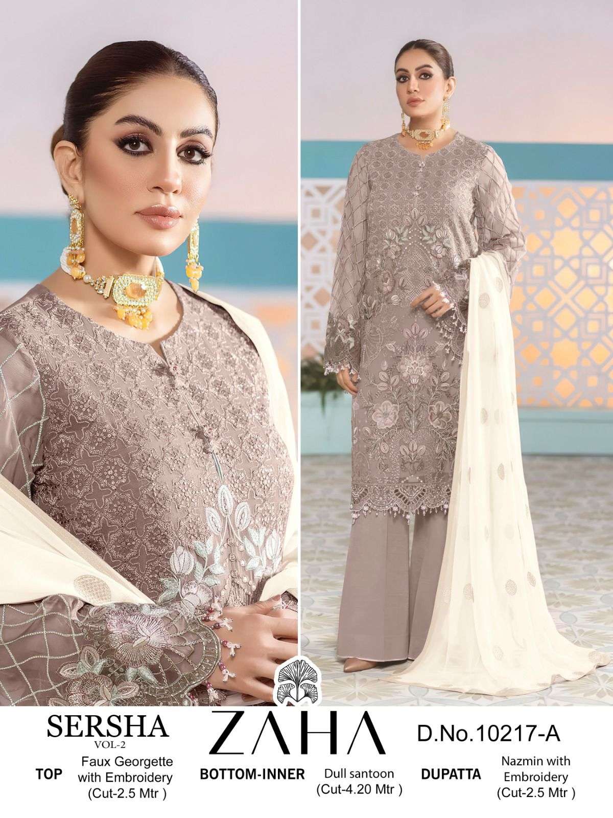 Zaha Sersha Vol 2 Emrboidery Pakistani Salwar Kameez Wholesale catalog
