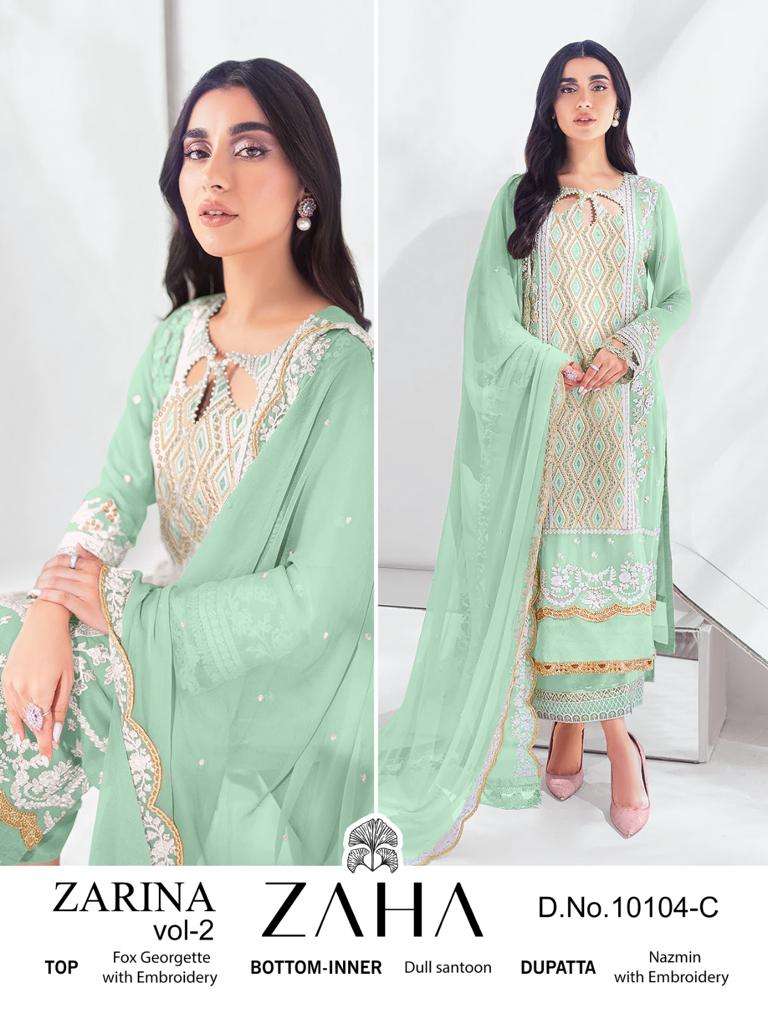 Zaha Zarina Vol 2 Georgette Pakistani Salwar Kameez Wholesale catalog
