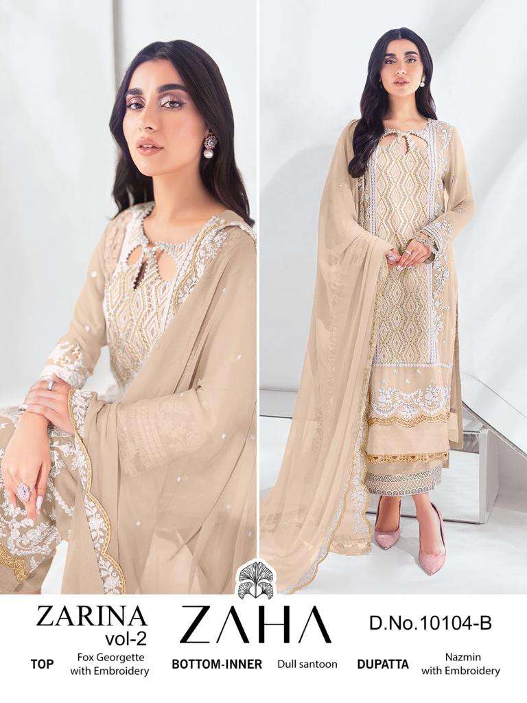 Zaha Zarina Vol 2 Georgette Pakistani Salwar Kameez Wholesale catalog