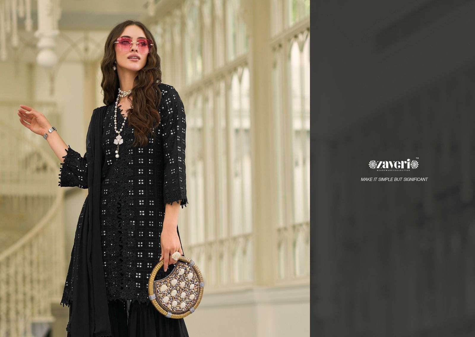 Zaveri BLACK - WHITE vol-2 NOOR KURTI WHOLESALE CATALOG