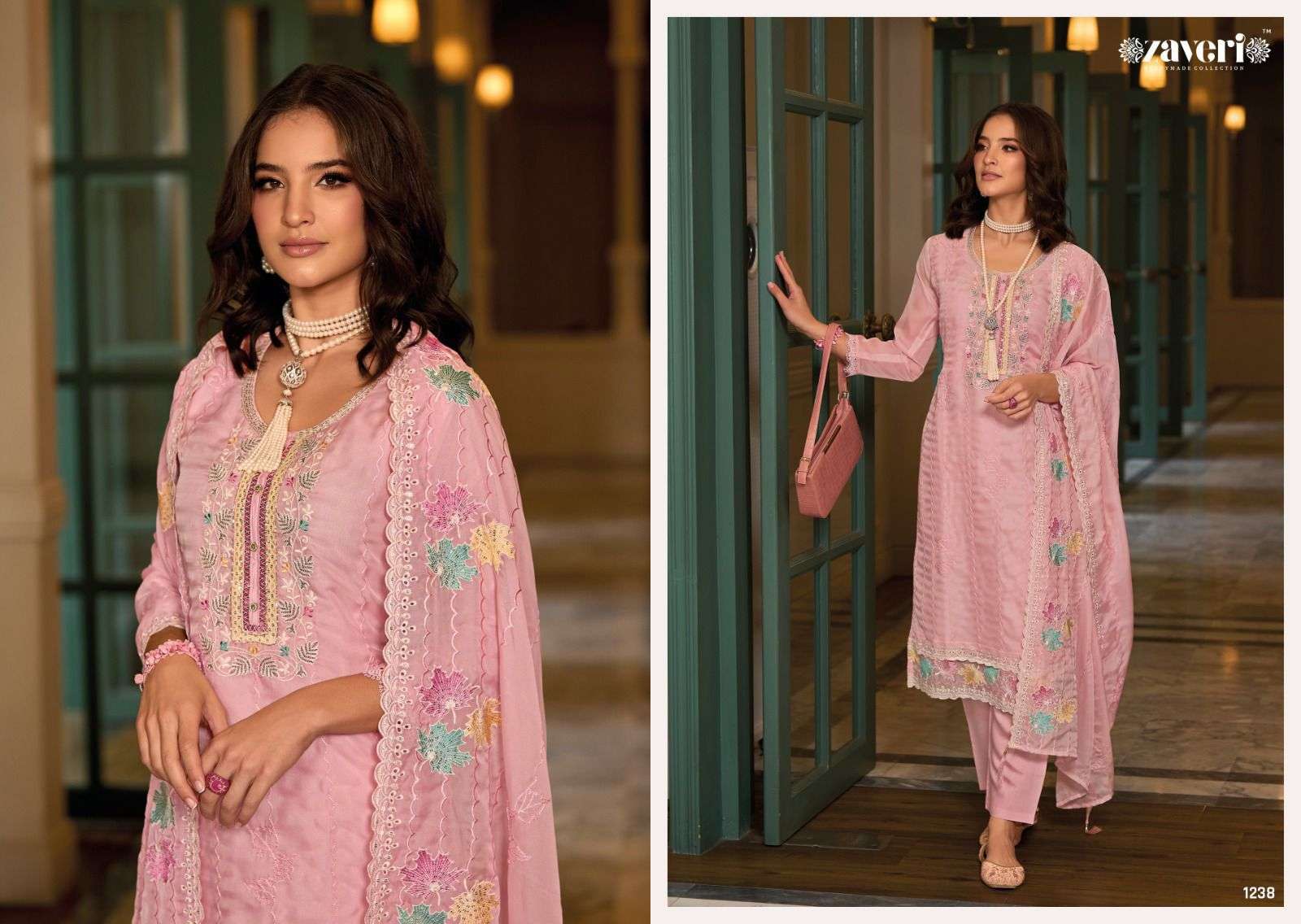 Zaveri JIL-MIL vol-2 organza with fancy embroidery Salwar Kameez Wholesale catalog