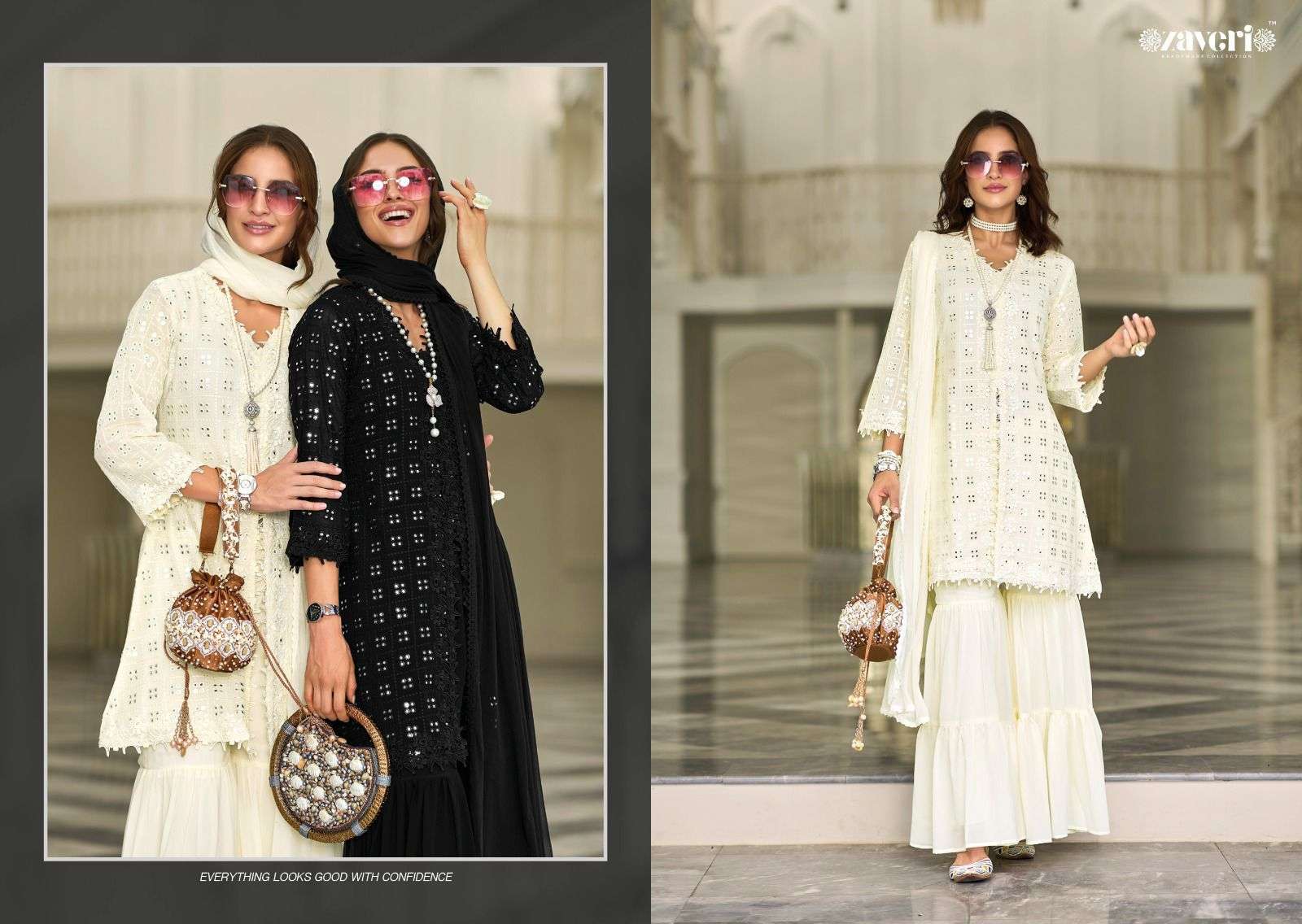 Zaveri presents BLACK - WHITE  vol-2 Salwar Kameez Wholesale catalog