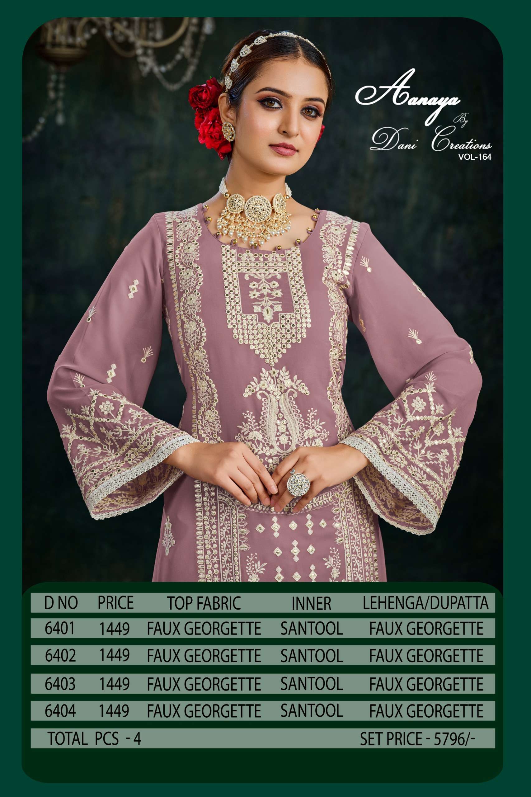 Aanaya Vol 164 Faux Georgette Designer Pakistani Suits Wholesale catalog