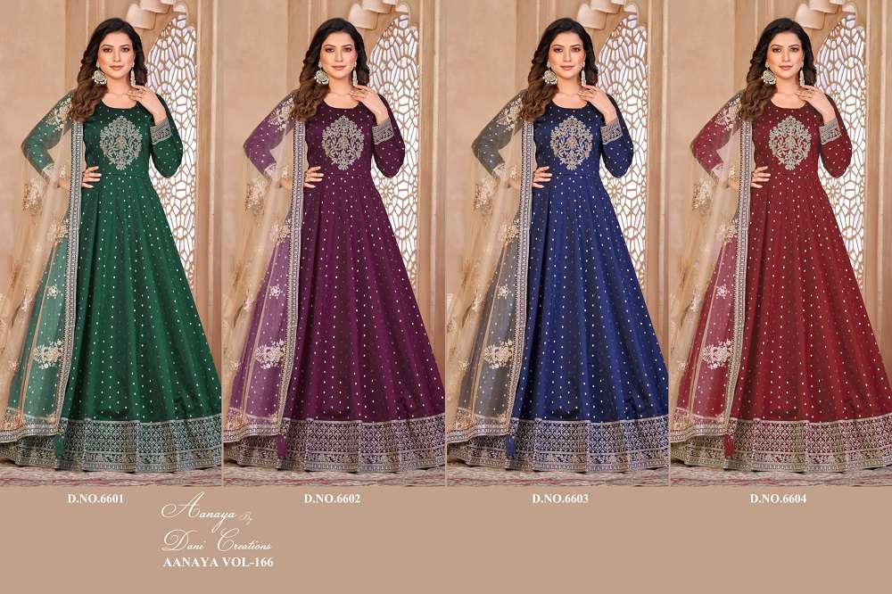 Aanaya Vol 166 Tafeta Butti Designer Salwar Suits Wholesale catalog