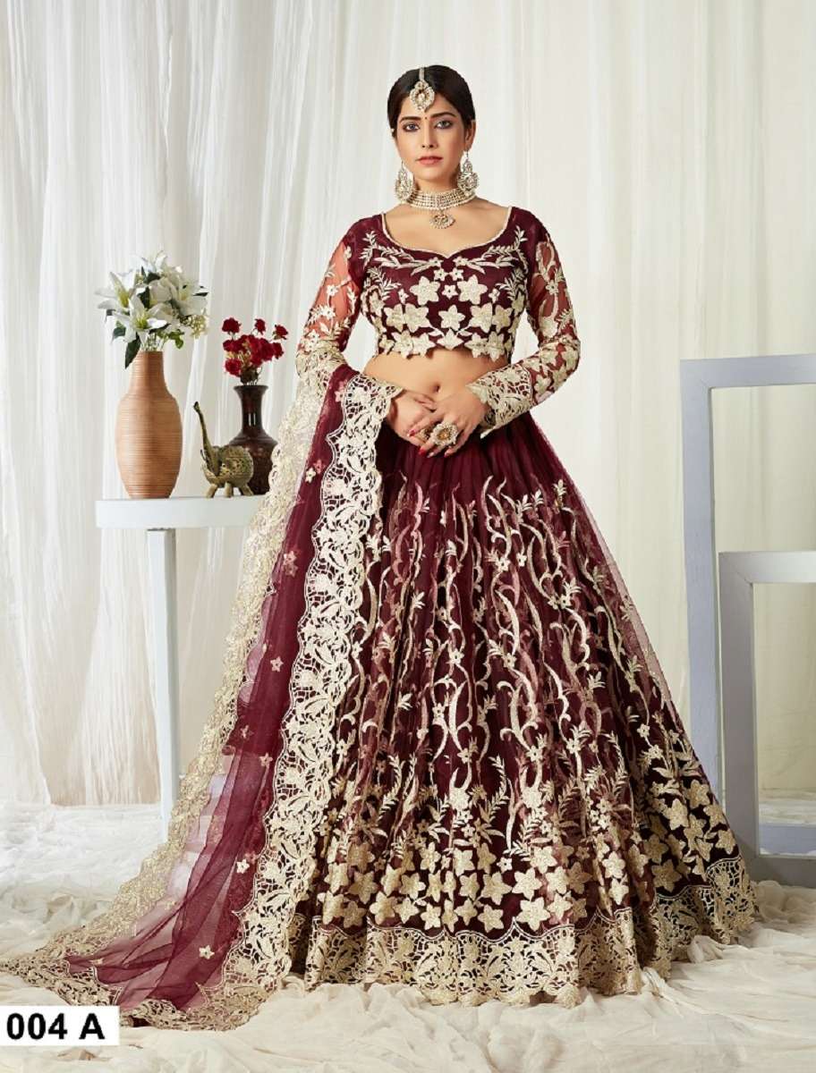 AGNILEKHA 1004 BUTTERFLY NET WITH FULL EMBROIDERY LEHENGA CHOLI Wholesale catalog