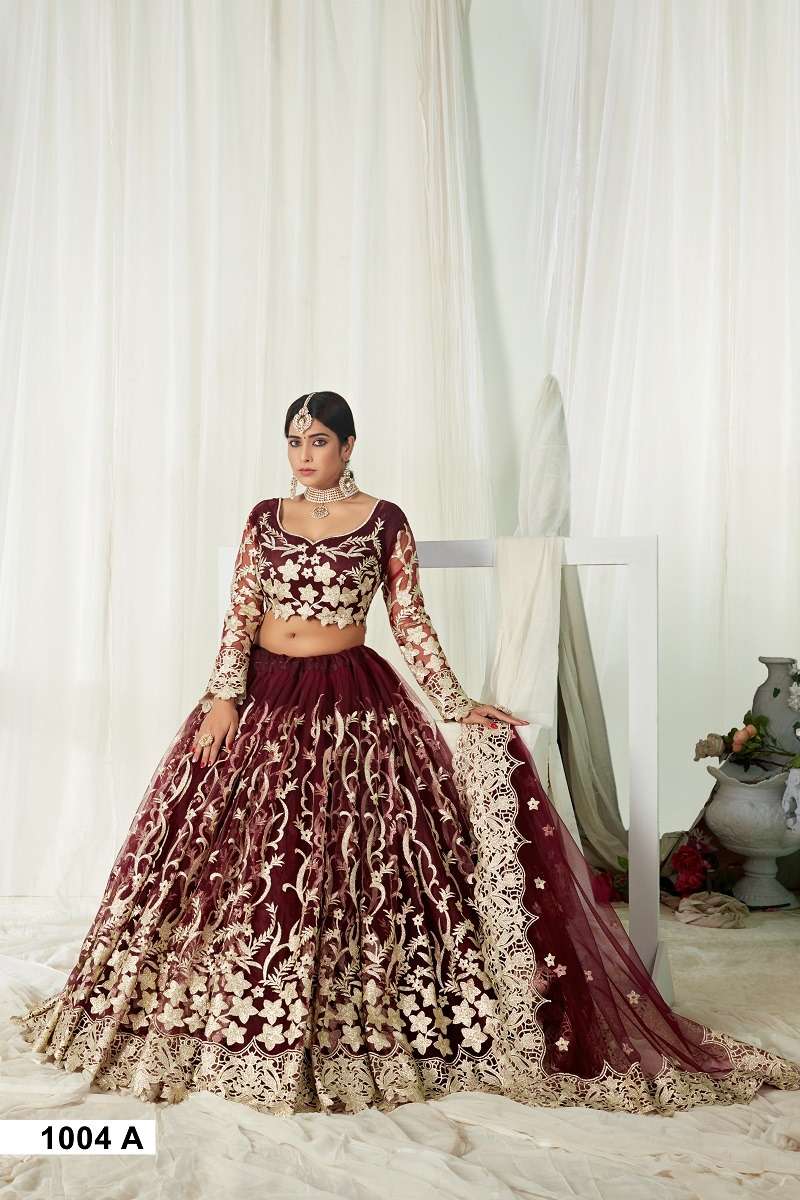 AGNILEKHA 1004 BUTTERFLY NET WITH FULL EMBROIDERY LEHENGA CHOLI Wholesale catalog