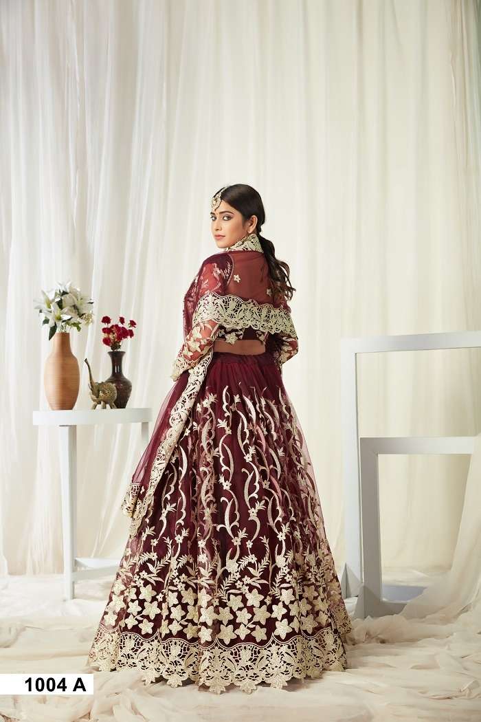 AGNILEKHA 1004 BUTTERFLY NET WITH FULL EMBROIDERY LEHENGA CHOLI Wholesale catalog