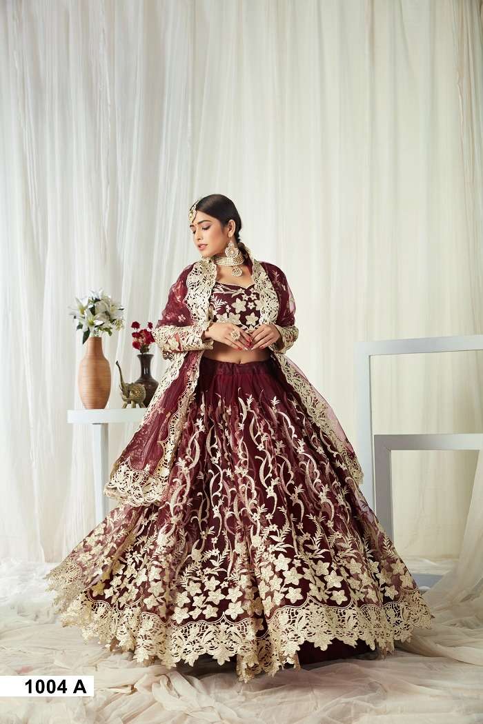 AGNILEKHA 1004 BUTTERFLY NET WITH FULL EMBROIDERY LEHENGA CHOLI Wholesale catalog