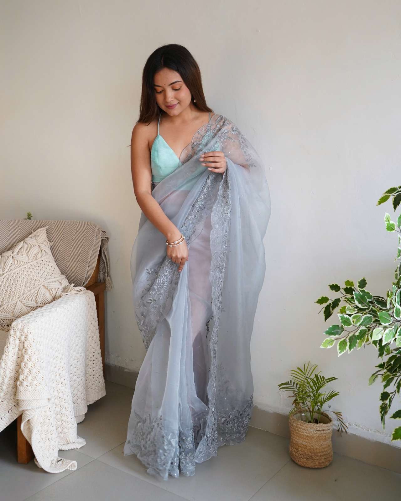 Anushka Organza Sequence Embroiderad Sarees Wholesale catalog