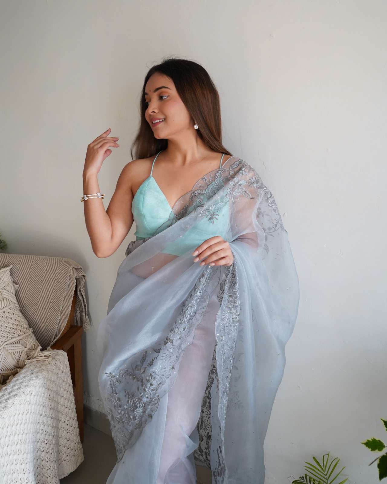 Anushka Organza Sequence Embroiderad Sarees Wholesale catalog