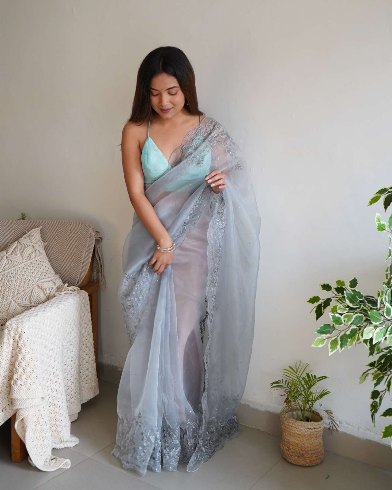 Anushka Organza Sequence Embroiderad Sarees Wholesale catalog
