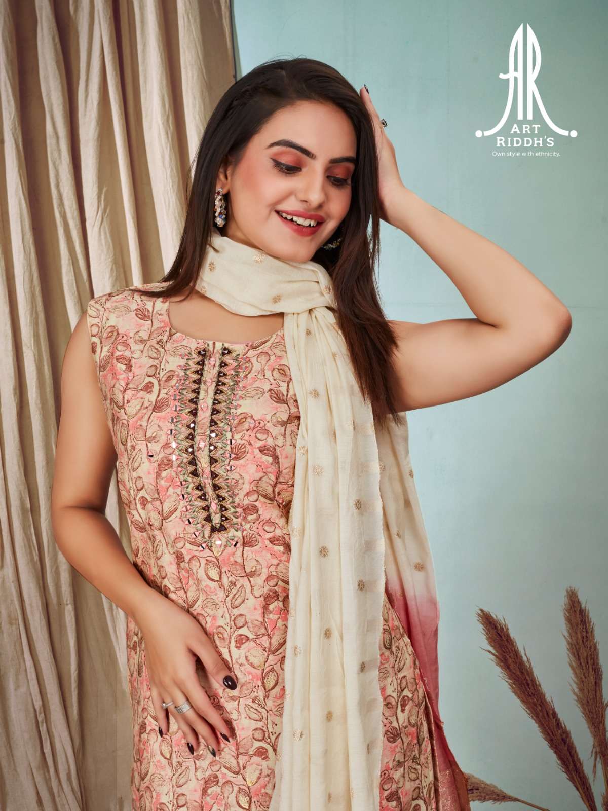 Art Ridh vol -3 MODAL CHANDARY HEAVY KHATLIWORK AND HAND WORK Kurti Wholesale catalog