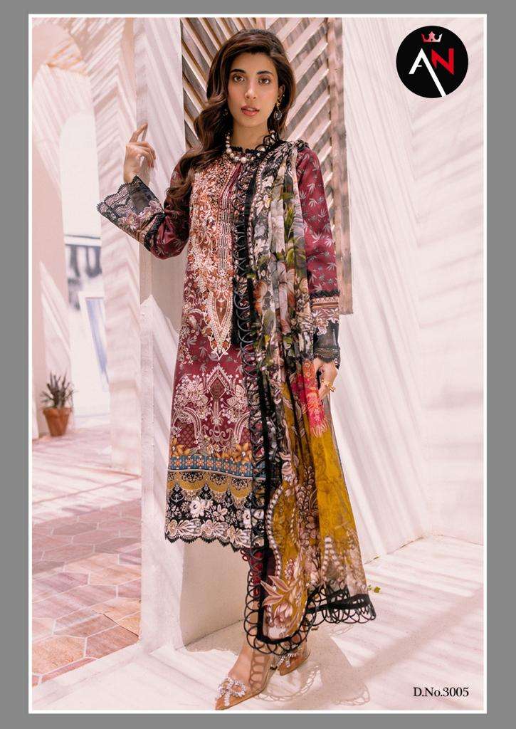 Asifa Nabeel Vol 3 Luxury Cotton Collection Karachi Dress Material Wholesale catalog