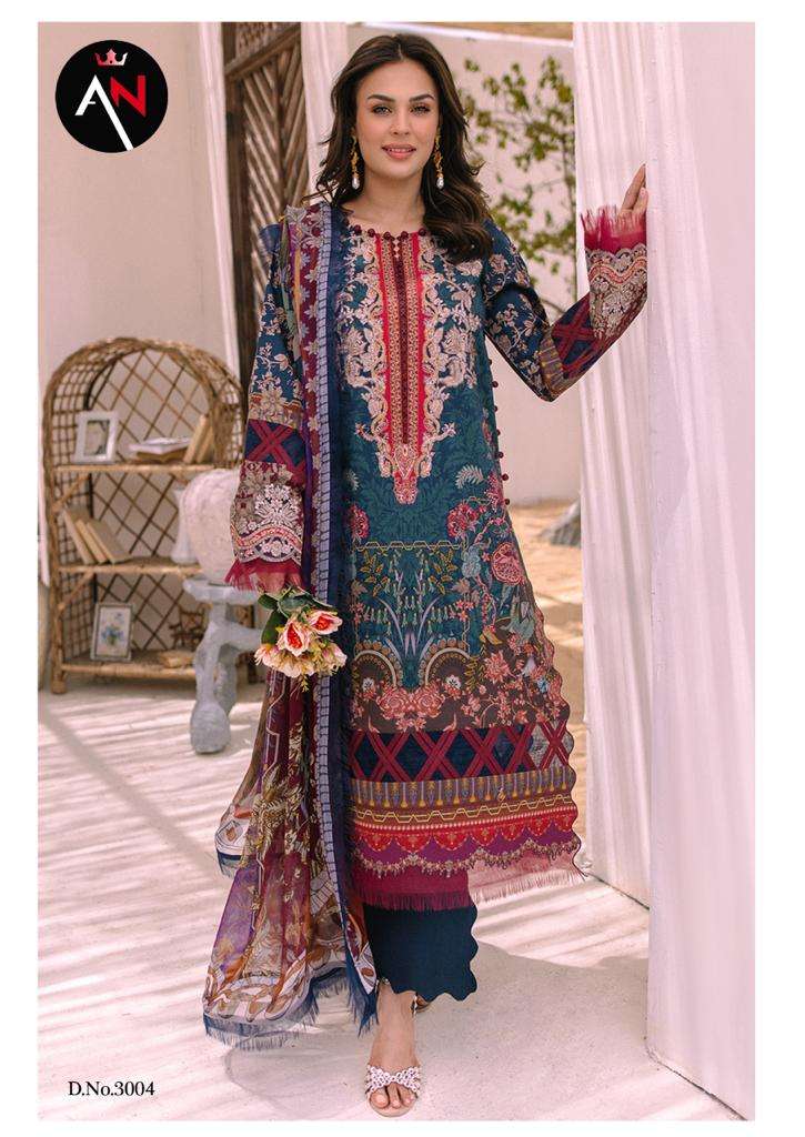 Asifa Nabeel Vol 3 Luxury Cotton Collection Karachi Dress Material Wholesale catalog