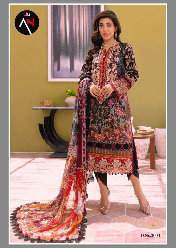 Asifa Nabeel Vol 3 Luxury Cotton Collection Karachi Dress Material Wholesale catalog