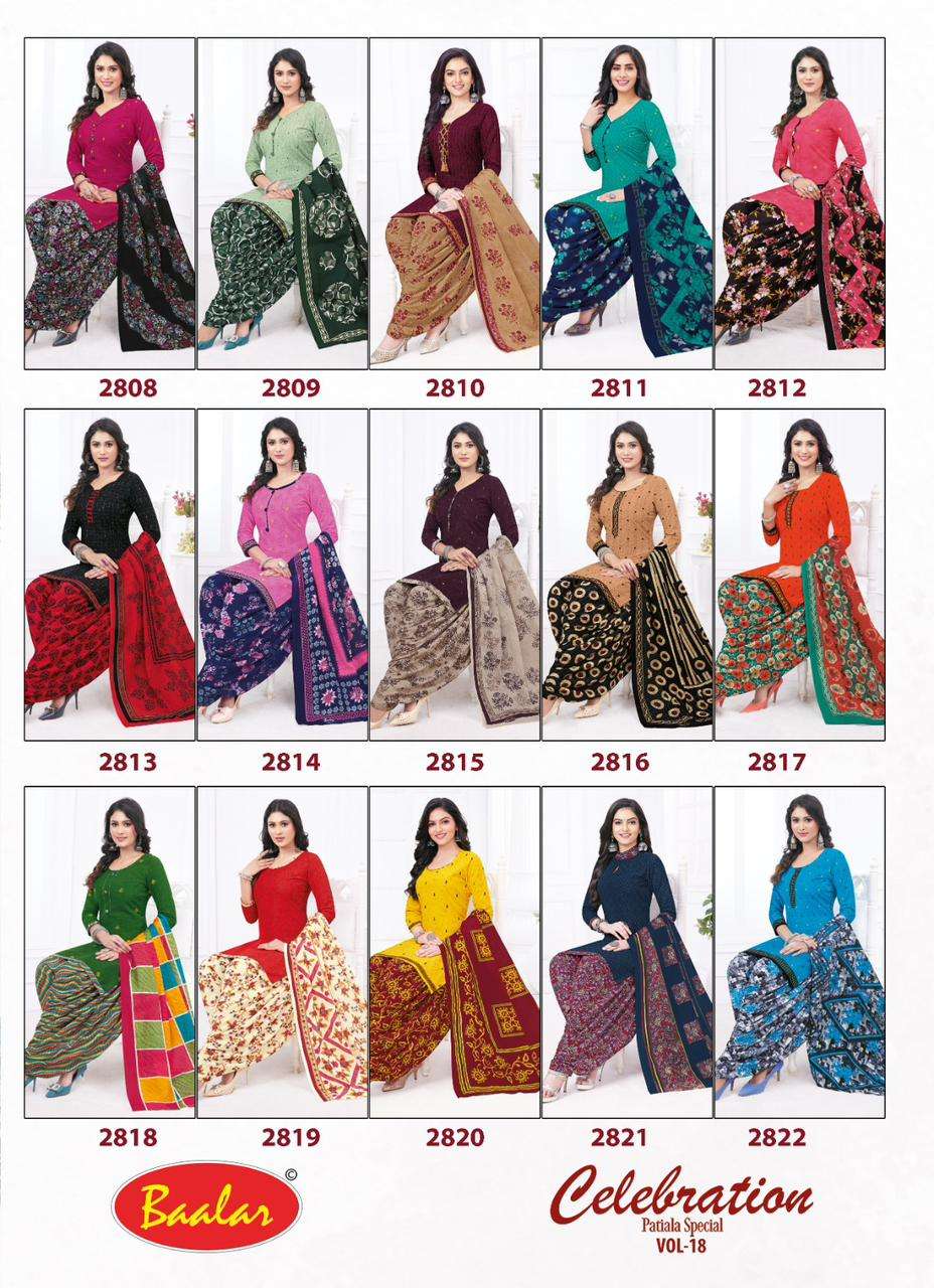 Baalar Celebration Patiyala vol-18 -Dress Material -Wholesale Catalog