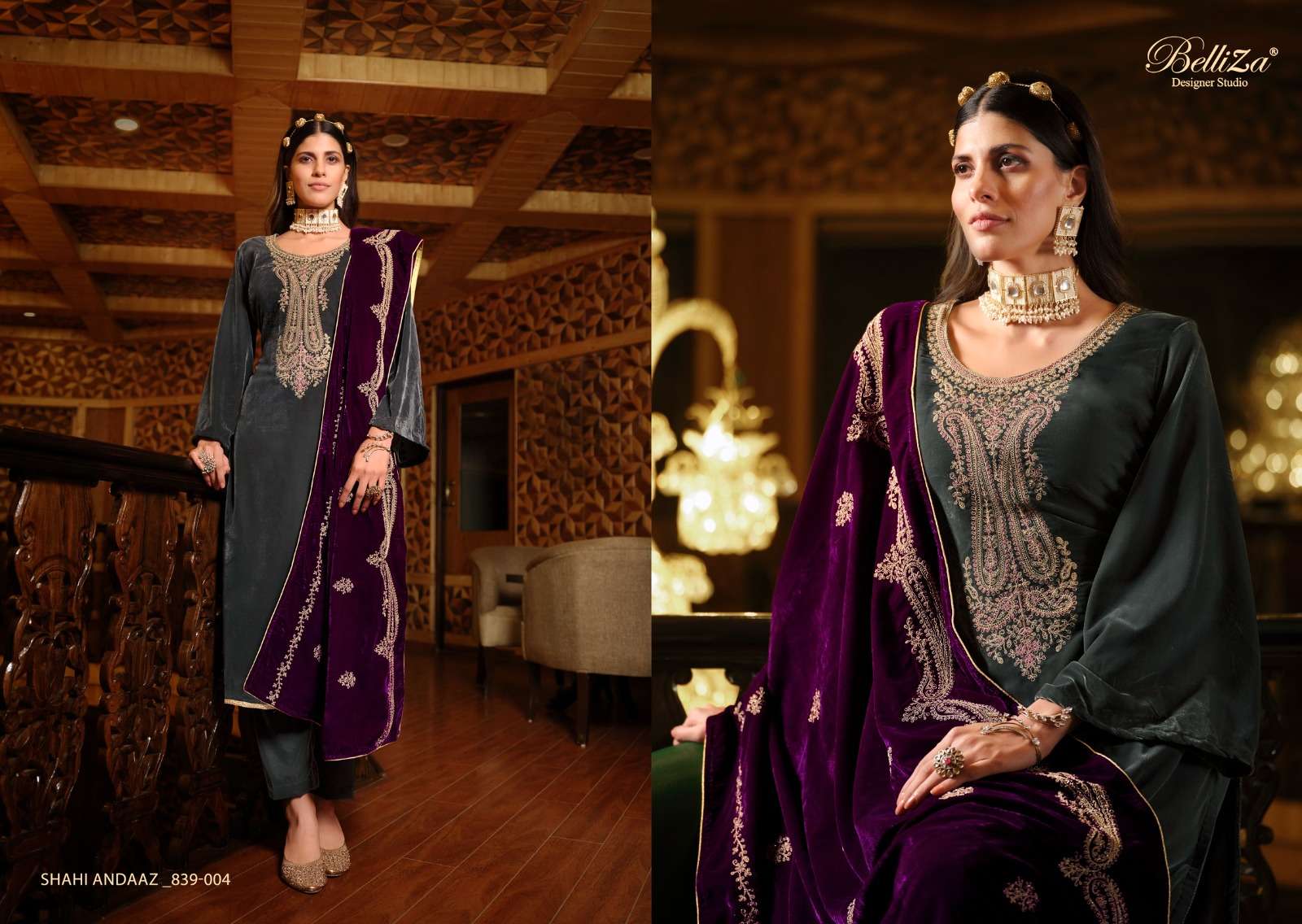 Belliza Shahi Andaaz Premium Valvet Dress Material Wholesale catalog