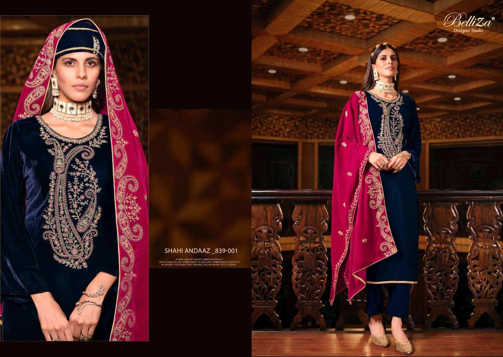 Belliza Shahi Andaaz Premium Valvet Dress Material Wholesale catalog