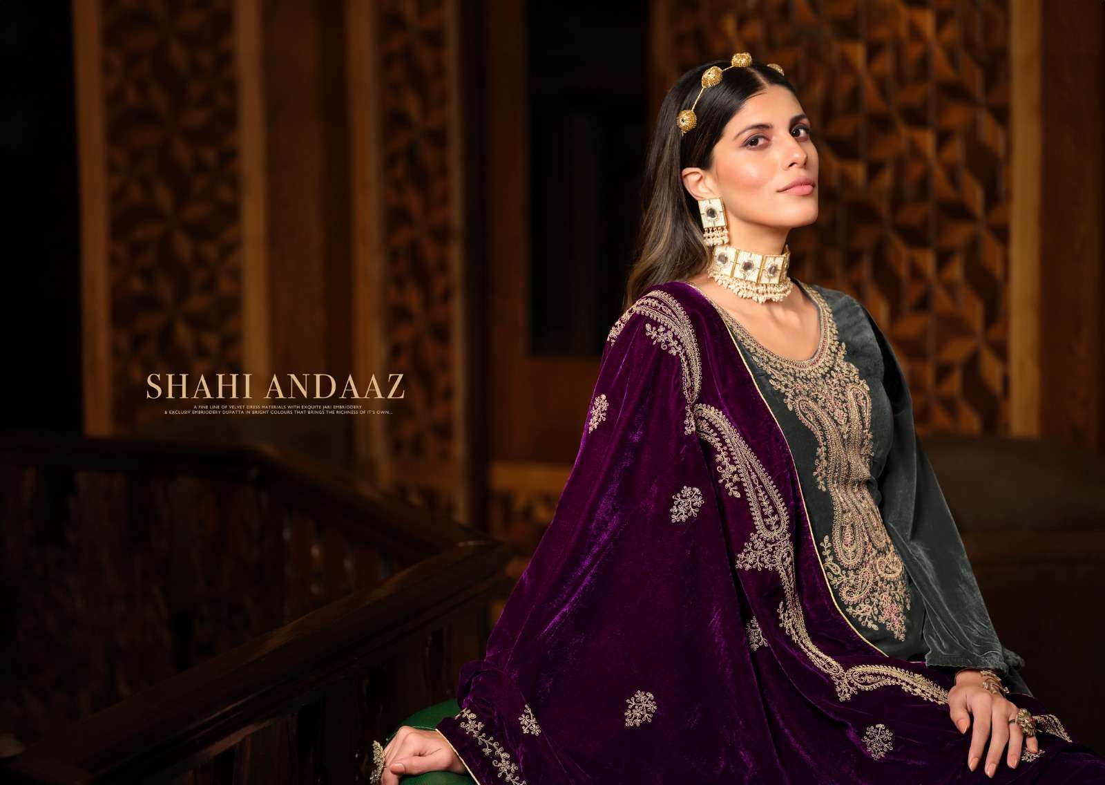 Belliza Shahi Andaaz Premium Valvet Dress Material Wholesale catalog