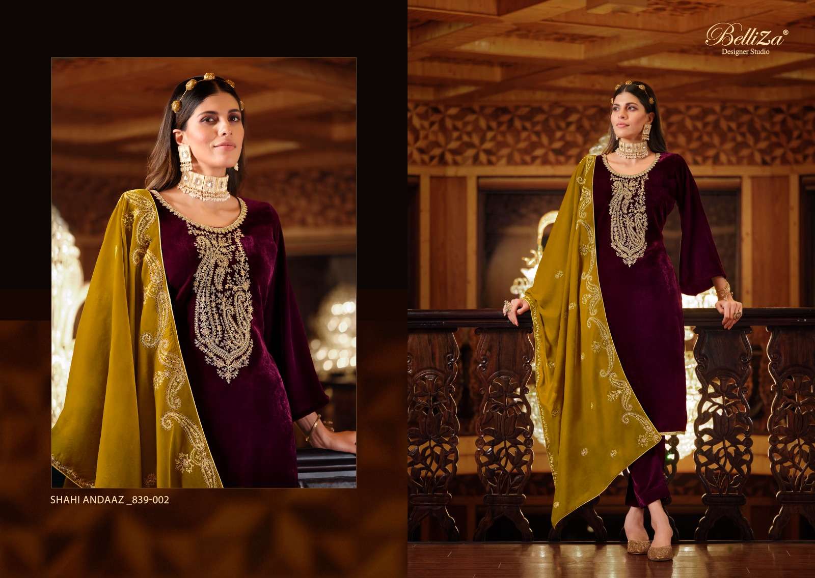 Belliza Shahi Andaaz Premium Valvet Dress Material Wholesale catalog