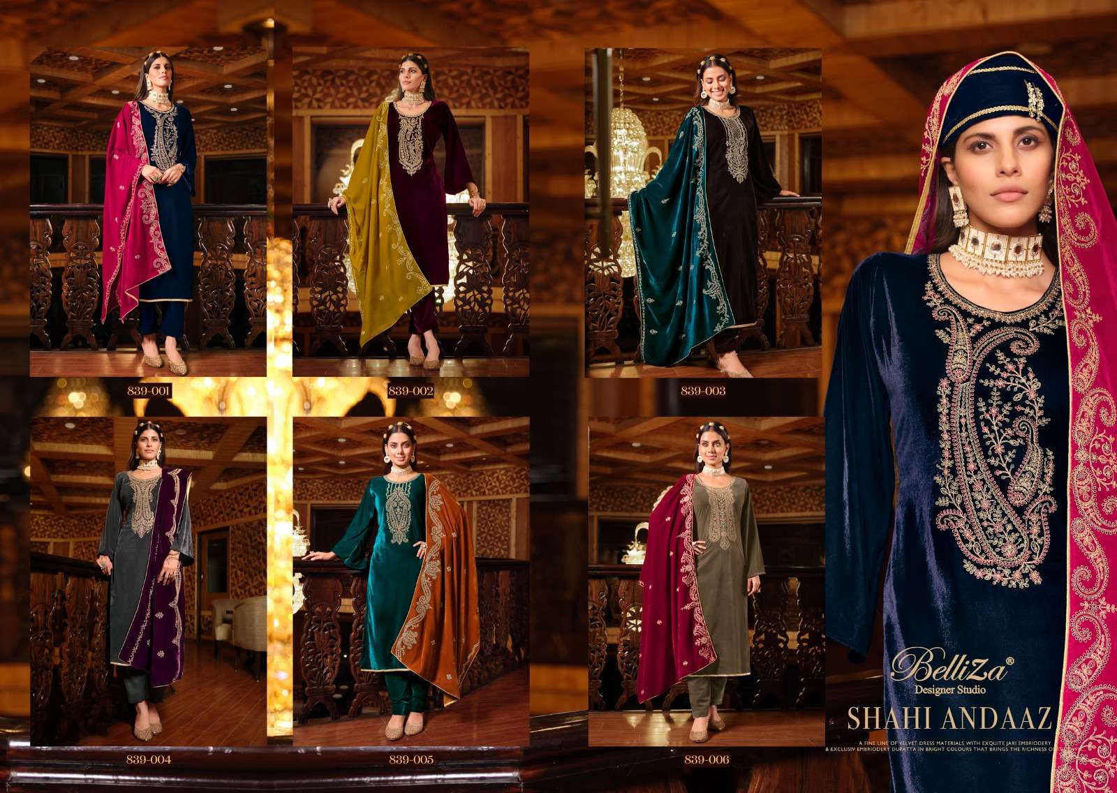 Belliza Shahi Andaaz Premium Valvet Dress Material Wholesale catalog