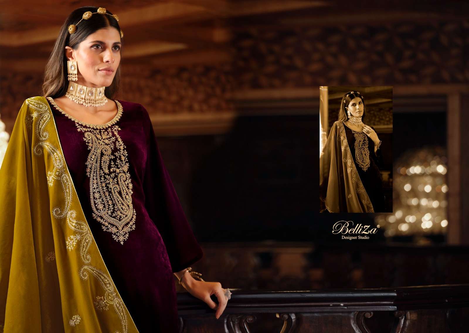 Belliza Shahi Andaaz Premium Valvet Dress Material Wholesale catalog