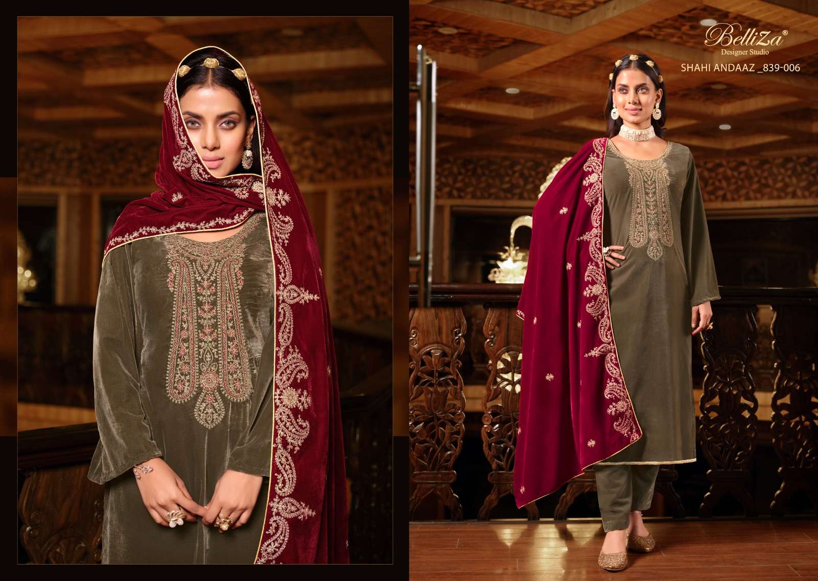 Belliza Shahi Andaaz Premium Valvet Dress Material Wholesale catalog