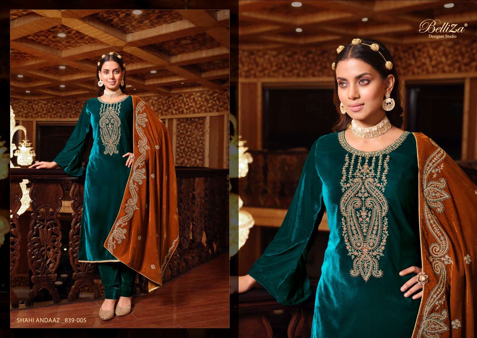 Belliza Shahi Andaaz Premium Valvet Dress Material Wholesale catalog