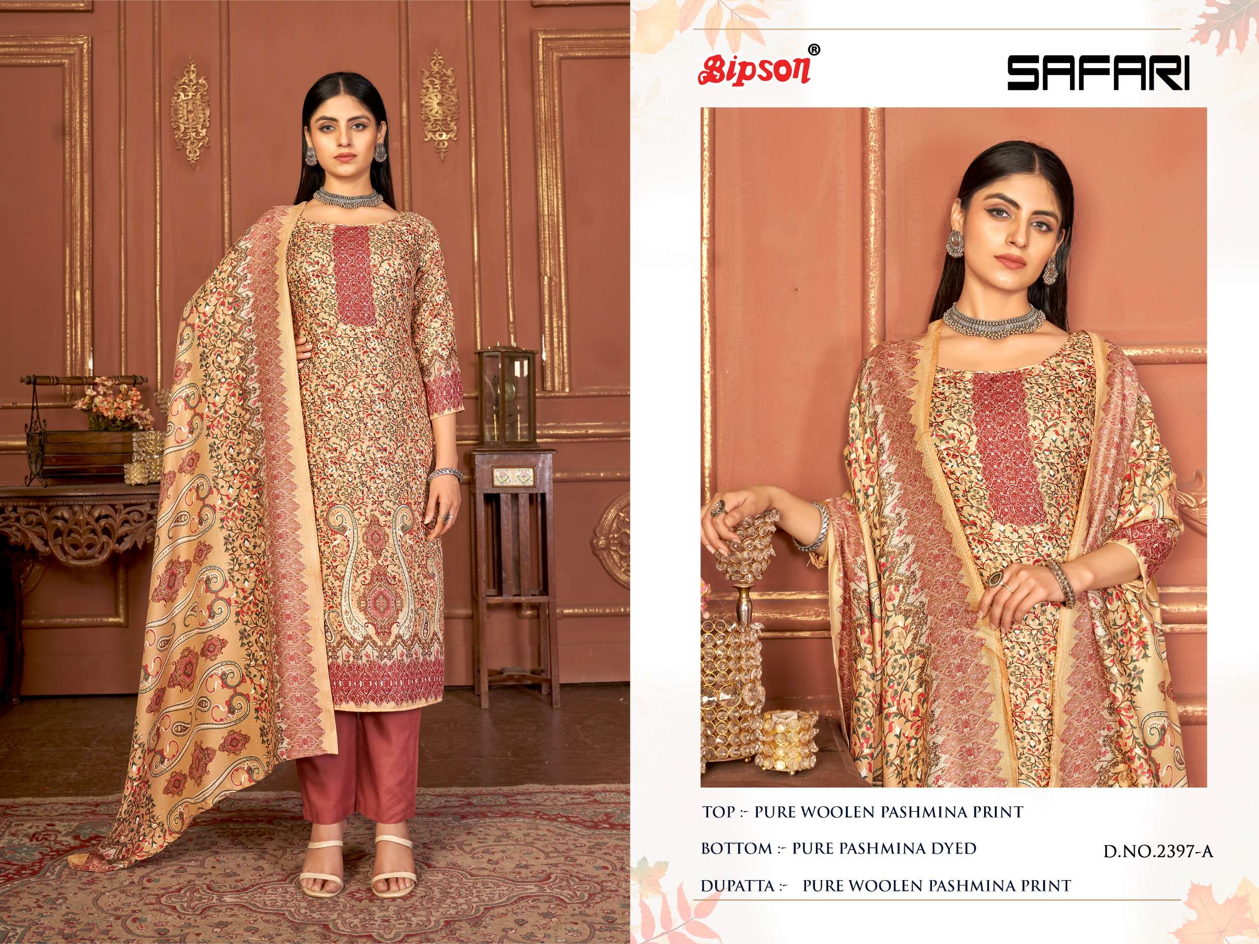 Bipson Safari 2397 Wool Pashmina Dress Material  Wholesale catalog