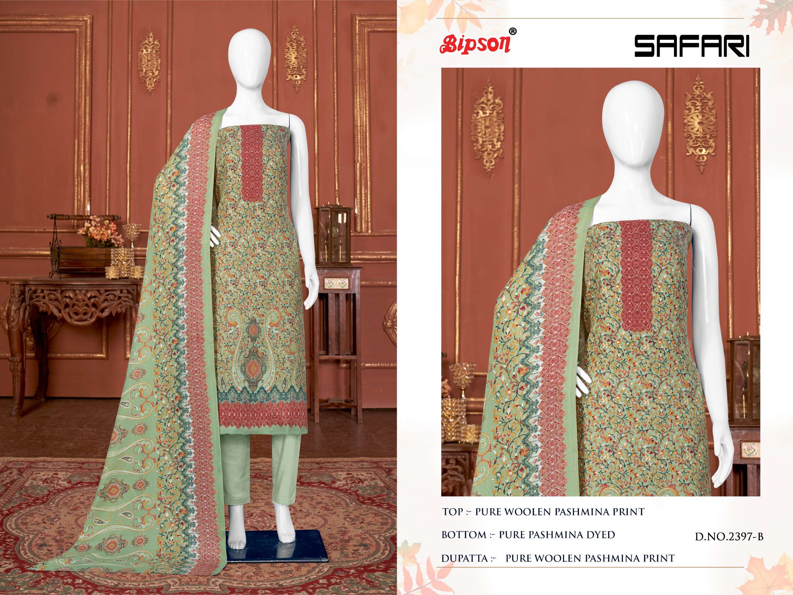 Bipson Safari 2397 Wool Pashmina Dress Material  Wholesale catalog