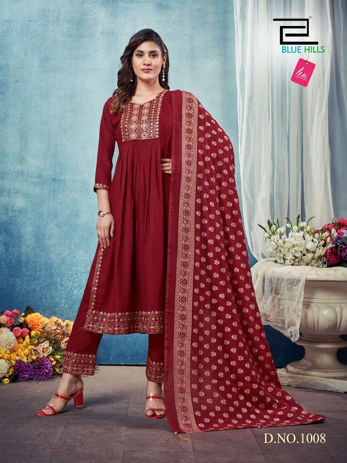 Blue Hills Dilbar Heavy Rayon Kurtis With Bottom Dupatta Wholesale catalog