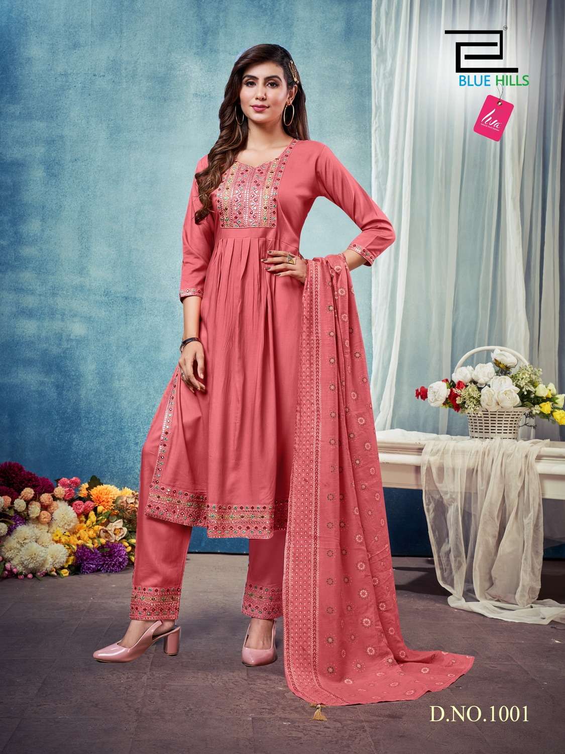 Blue Hills Dilbar Heavy Rayon Kurtis With Bottom Dupatta Wholesale catalog
