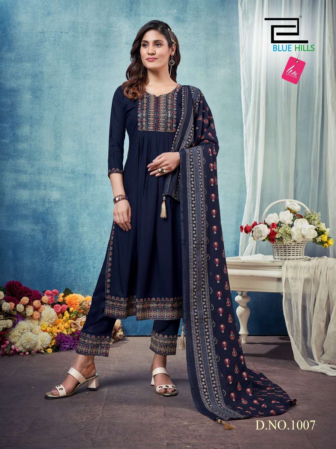 Blue Hills Dilbar Heavy Rayon Kurtis With Bottom Dupatta Wholesale catalog