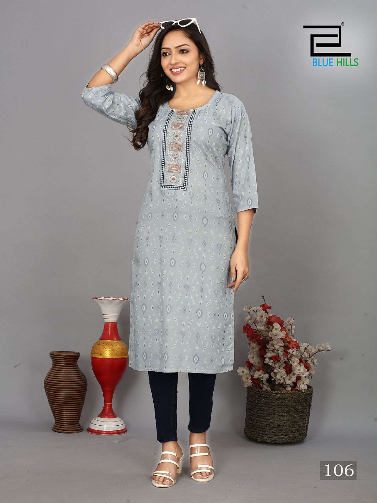 Blue Hills Dreams Rayon Printed Kurti Wholesale catalog