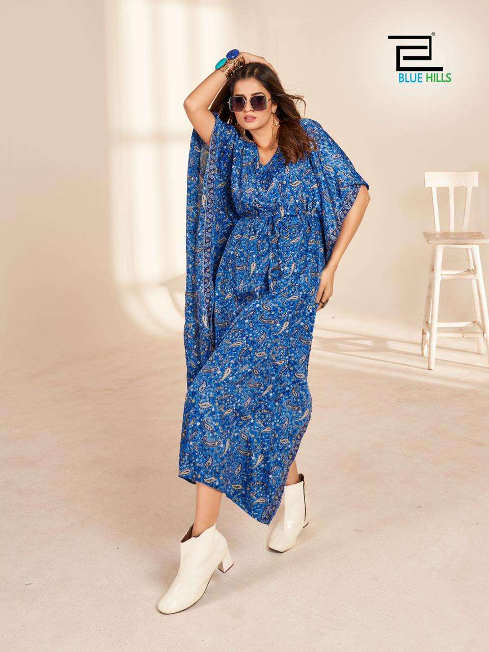 Blue Hills Fire Walk Vol 5 Kaftan Kurti Wholesale catalog