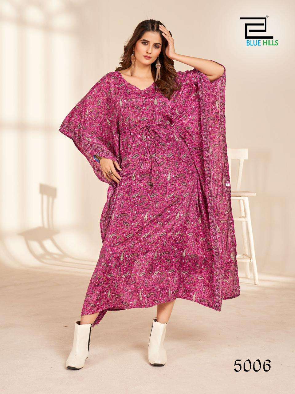 Blue Hills Fire Walk Vol 5 Kaftan Kurti Wholesale catalog