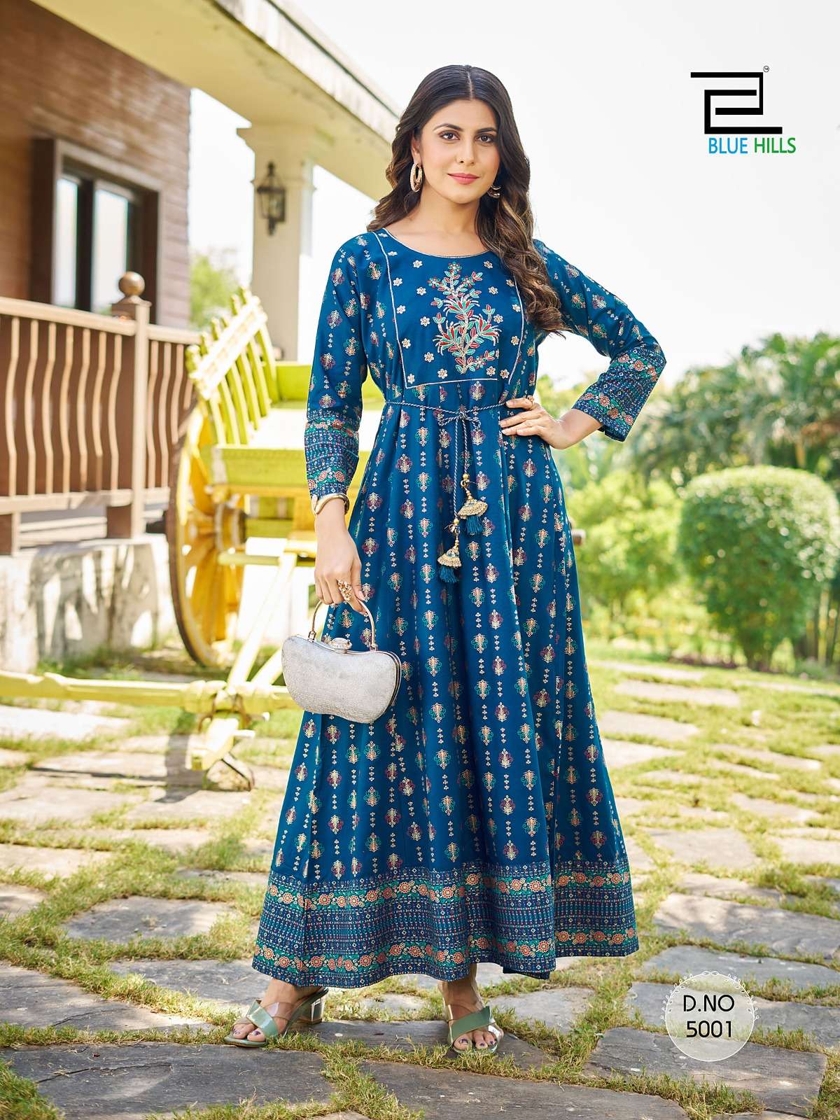 Blue Hills Sandwich Vol 5 Rayon Foil Print Kurti Wholesale catalog