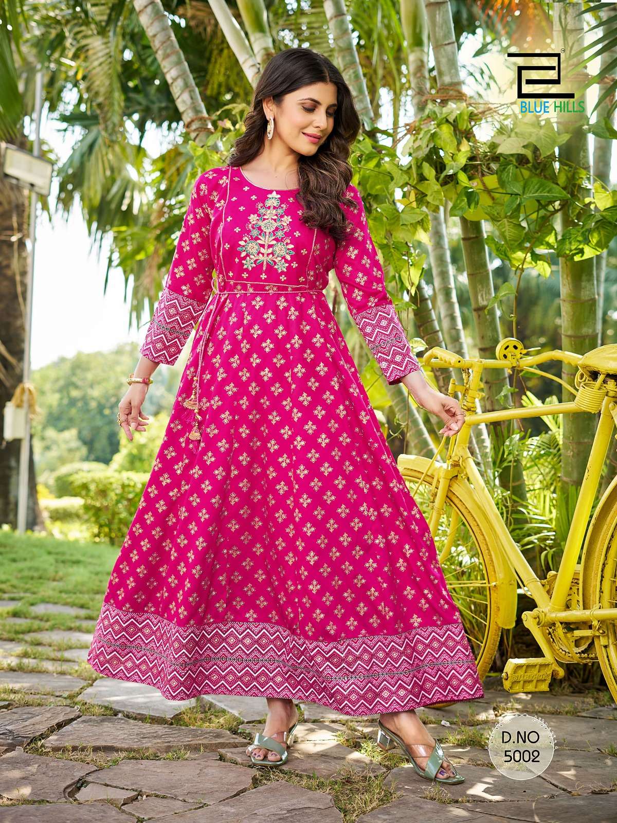 Blue Hills Sandwich Vol 5 Rayon Foil Print Kurti Wholesale catalog