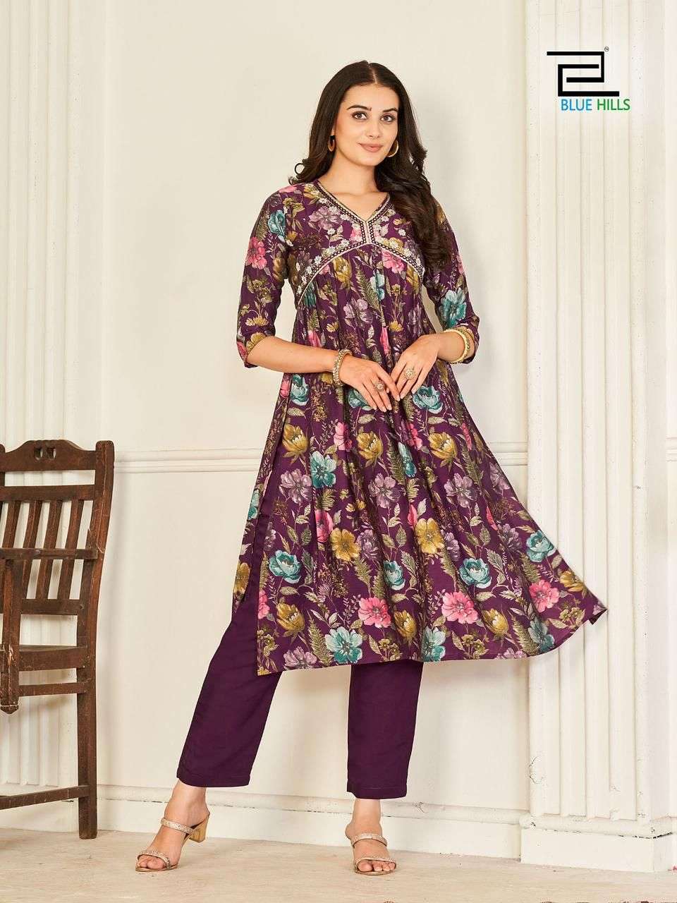 Blue Hills Suhana Modal Chanderi Kurti With Bottom Wholesale catalog