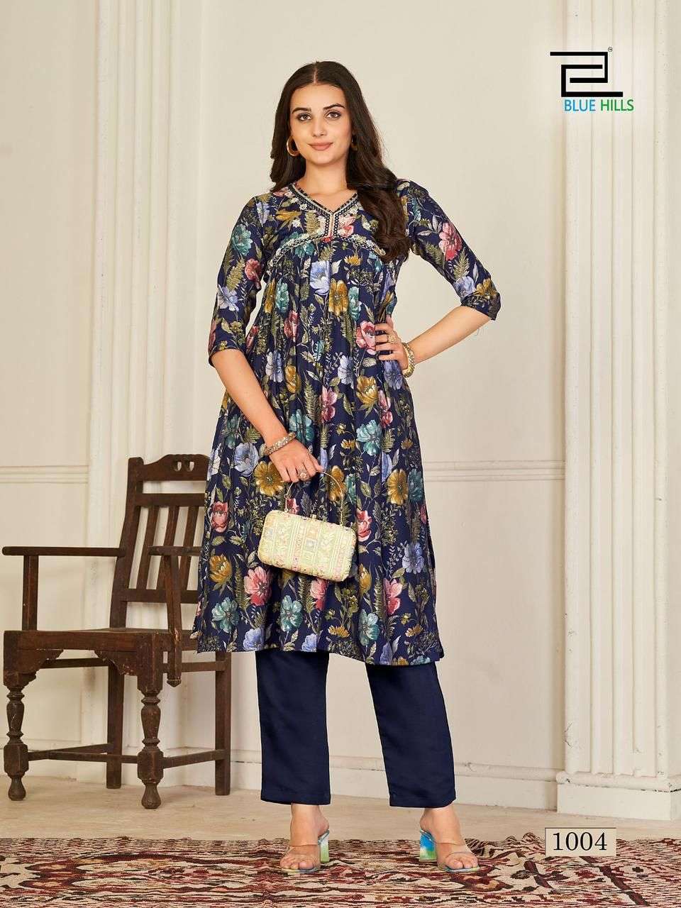 Blue Hills Suhana Modal Chanderi Kurti With Bottom Wholesale catalog