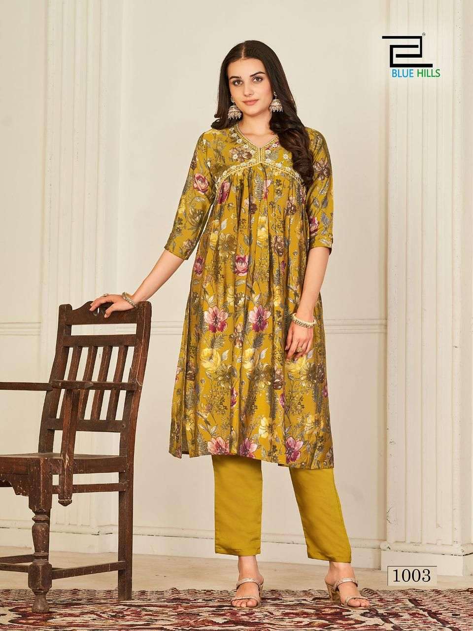 Blue Hills Suhana Modal Chanderi Kurti With Bottom Wholesale catalog