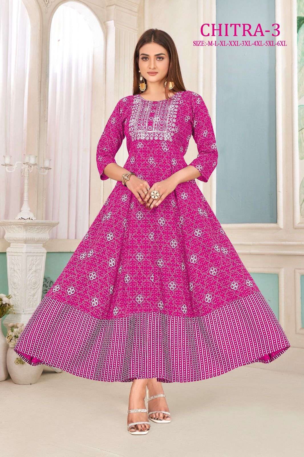 CHITRA-3 HEAVY RAYON GOLD PRINT Kurti Wholesale catalog