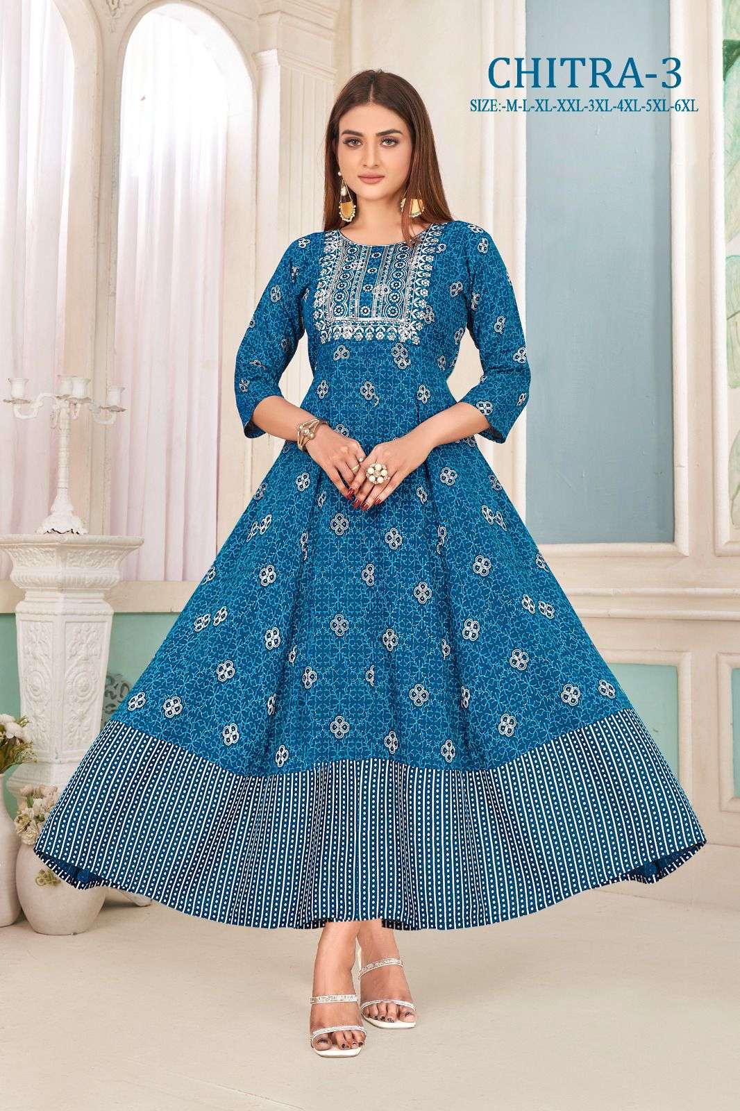CHITRA-3 HEAVY RAYON GOLD PRINT Kurti Wholesale catalog