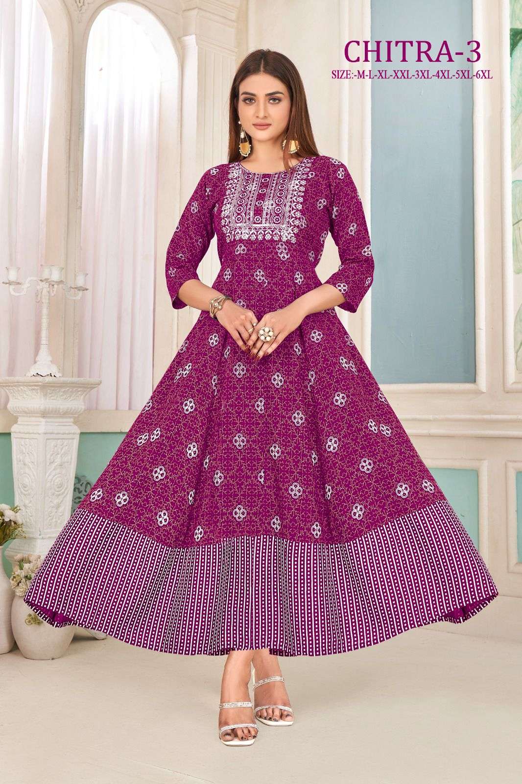CHITRA-3 HEAVY RAYON GOLD PRINT Kurti Wholesale catalog