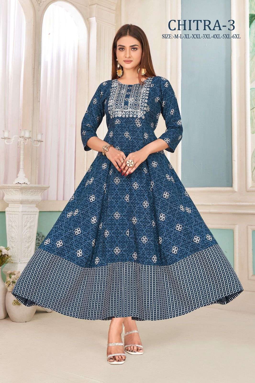 CHITRA-3 HEAVY RAYON GOLD PRINT Kurti Wholesale catalog