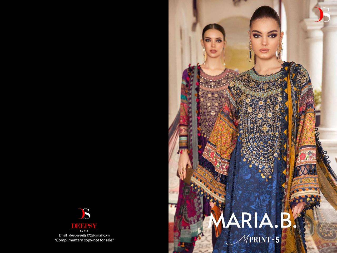 Deepsy Mariya B Mprint 5 Chiffon Dupatta Pakistani Suits Wholesale catalog