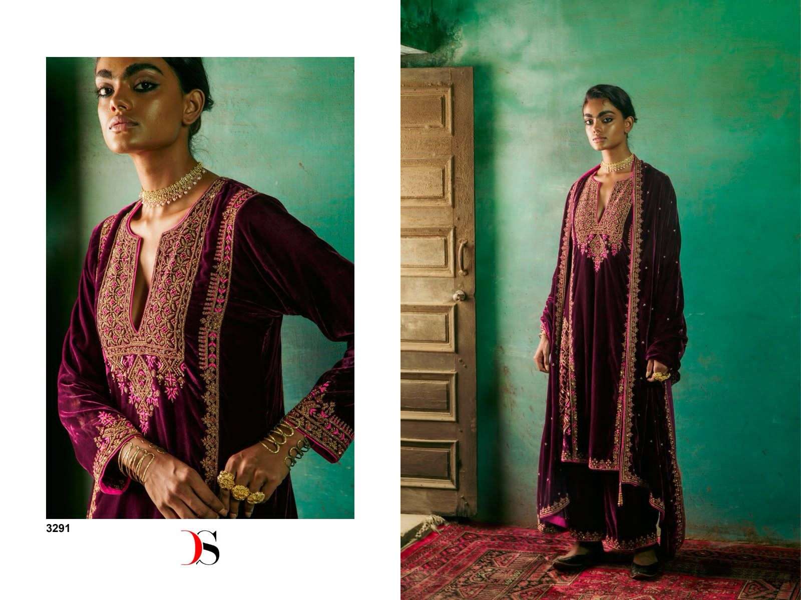 DEEPSY SUITS Firodus Velvet with heavy embroidery  Salwar Kameez Wholesale catalog