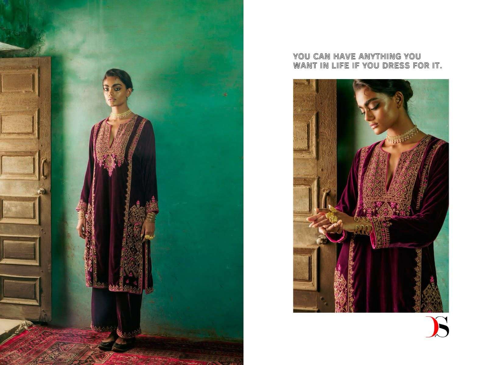 DEEPSY SUITS Firodus Velvet with heavy embroidery  Salwar Kameez Wholesale catalog